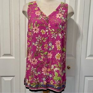 J. Jill Vibrant Floral Sleeveless Blouse